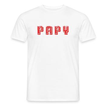 PAPY. FÊTE DES PÈRES. BONNE FÊTE PAPY. JE T'AIME. - T-shirt homme - blanc - Devant - AI Model Male 178 dark (178cm)