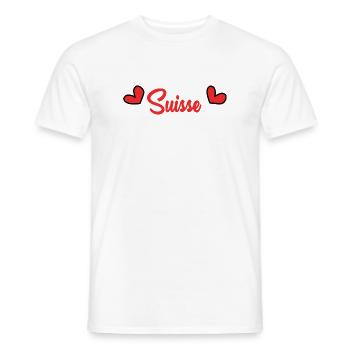 SCHWEIZ. LAND. GENF. HUMOR. FLAGGE. GENF - Männer T-Shirt - Weiß - Vorne - AI Model Male 178 dark (178cm)