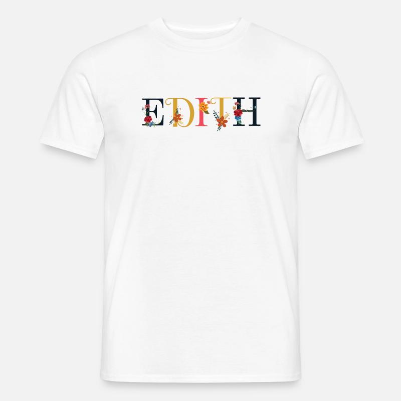 EDITH Name mit Blumen geschmückt - Männer T-Shirt - Weiß