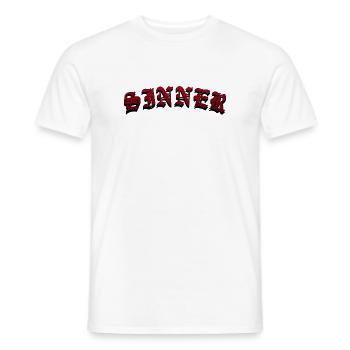Sinner - Men's T-Shirt - white - Front - AI Model Male 178 dark (178cm)