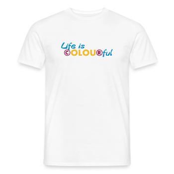 Life is colourful - Männer T-Shirt - Weiß - Vorne - AI Model Male 178 dark (178cm)