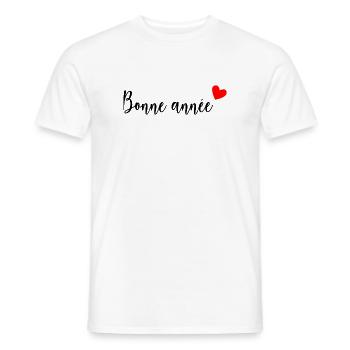 BONNE ANNEE. SAINT SYLVESTRE. MEILLEURS VOEUX - T-shirt homme - blanc - Devant - AI Model Male 178 dark (178cm)