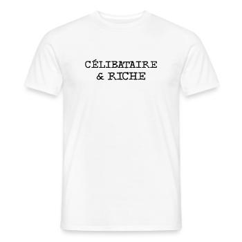 Célibataire et riche - T-shirt homme - blanc - Devant - AI Model Male 178 dark (178cm)