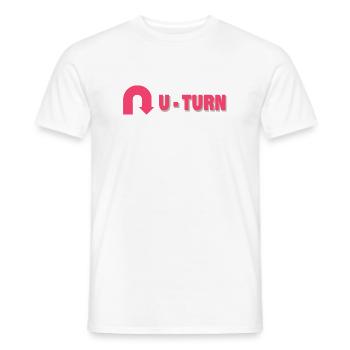 U-TURN - Männer T-Shirt - Weiß - Vorne - AI Model Male 178 dark (178cm)