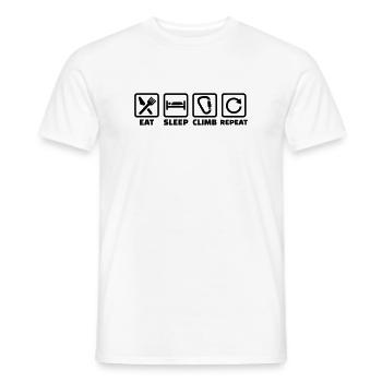Eat Sleep Climb Repeat – Climbing & Bouldering - Men's T-Shirt - white - Front - AI Model Male 178 dark (178cm)