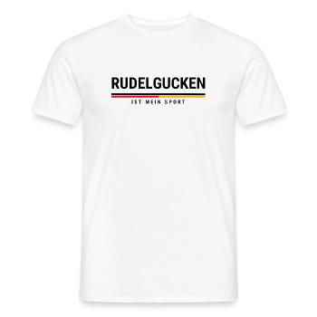 Rudelgucken ist mein Sport – Fan Shirt - Männer T-Shirt - Weiß - Vorne - AI Model Male 178 dark (178cm)