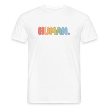 Pride Month LGBTQ - We Are All Human - Men's T-Shirt - white - Front - AI Model Male 178 dark (178cm)