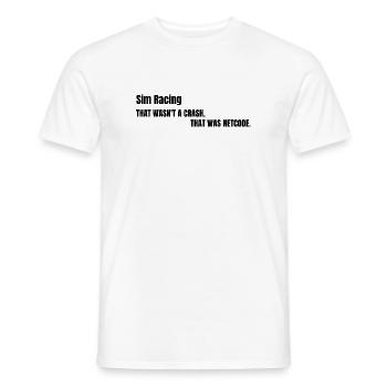 CE N’ÉTAIT PAS UN CRASH. C’ÉTAIT DU NETCODE. - T-shirt homme - blanc - Devant - AI Model Male 178 dark (178cm)