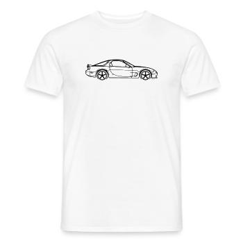 RX‑7 Line Silhouette – JDM Performance Art - Männer T-Shirt - Weiß - Vorne - AI Model Male 178 dark (178cm)
