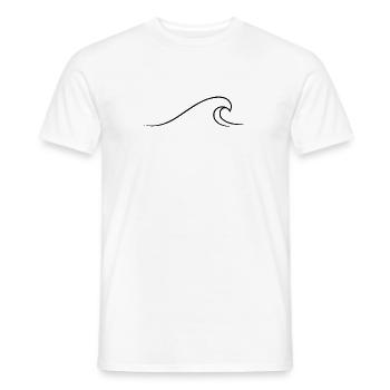 Minimalist wave drawn with a line - Men's T-Shirt - white - Front - AI Model Male 178 dark (178cm)