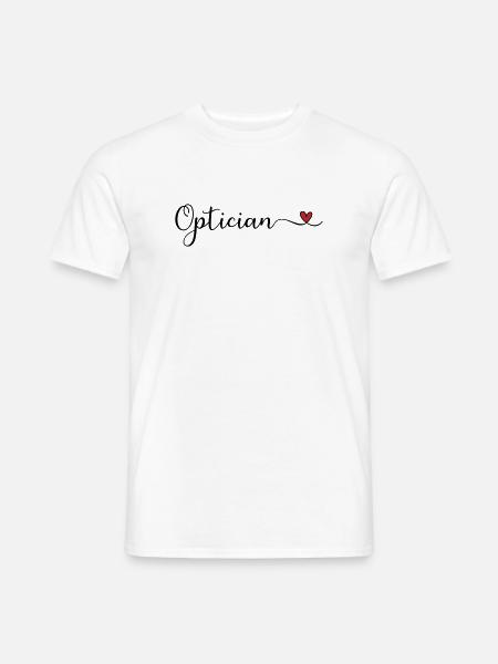 Optiker mit Herz - Männer T-Shirt - Weiß