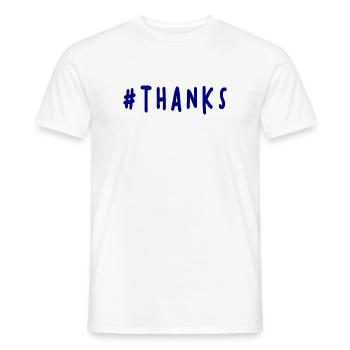 THANK YOU. THANKS. THANK YOU. ANNIVERSARY. BIRTH. - Men's T-Shirt - white - Front - AI Model Male 178 dark (178cm)