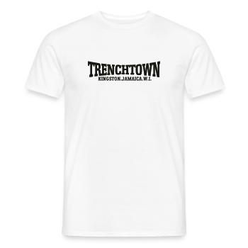 trenchtown noir - T-shirt homme - blanc - Devant - AI Model Male 178 dark (178cm)
