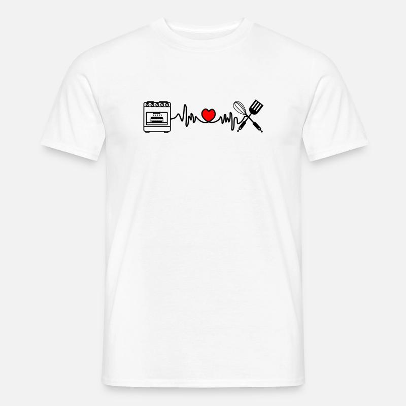 Cardio Herzfrequenz Küche 4 - Männer T-Shirt - Weiß
