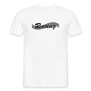 Racing Checked Flag - Car Auto Bike Race - Men's T-Shirt - white - Front - AI Model Male 178 dark (178cm)