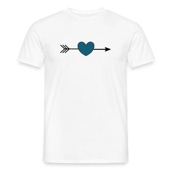 blaues Herz mit Pfeil Valentinstag Geschenk - Männer T-Shirt - Weiß - Vorne - AI Model Male 178 dark (178cm)