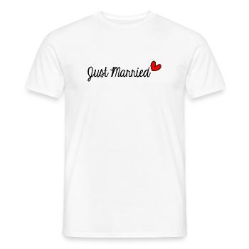 ICH HABE GERADE GEHEIRATET. Junggesellinnenabschied. VALENTINSTAG. PAAR. LIEBE - Männer T-Shirt - Weiß - Vorne - AI Model Male 178 dark (178cm)