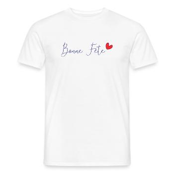PAPA. VATERTAG. FROHER VATERTAG. ALLES GUTE ZUM GEBURTSTAG. - Männer T-Shirt - Weiß - Vorne - AI Model Male 178 dark (178cm)