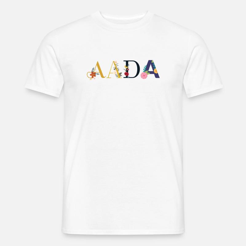 AADA Name mit Blumen geschmückt - Männer T-Shirt - Weiß