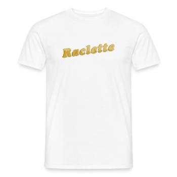 Raclette Käse Schriftzug 3D - Männer T-Shirt - Weiß - Vorne - AI Model Male 178 dark (178cm)