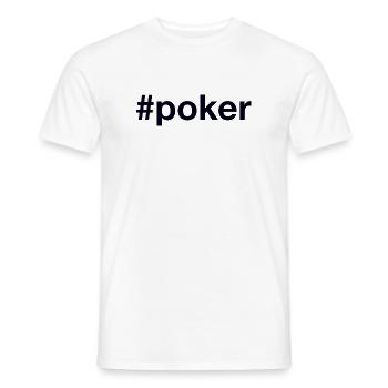 Poker Hashtag - T-shirt homme - blanc - Devant - AI Model Male 178 dark (178cm)