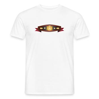 Radiant Box Belt – Champion Belt Design - T-shirt homme - blanc - Devant - AI Model Male 178 dark (178cm)