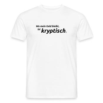 crypto - Men's T-Shirt - white - Front - AI Model Male 178 dark (178cm)