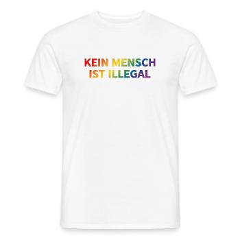 Personne n’est illégal arc-en-ciel - T-shirt homme - blanc - Devant - AI Model Male 178 dark (178cm)