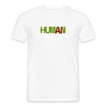 Human - Men's T-Shirt - white - Front - AI Model Male 178 dark (178cm)