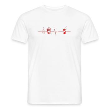 Battement de cœur popcorn - T-shirt homme - blanc - Devant - AI Model Male 178 dark (178cm)
