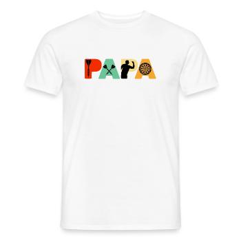 Papa Dart Master Retro Vintage Sunset Typography - Men's T-Shirt - white - Front - AI Model Male 178 dark (178cm)