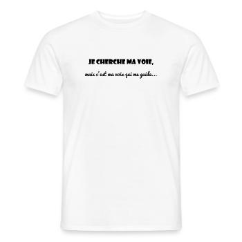 MESSAGE. CITATIONS. HUMOUR. CITATIONS DRÔLES - T-shirt homme - blanc - Devant - AI Model Male 178 dark (178cm)
