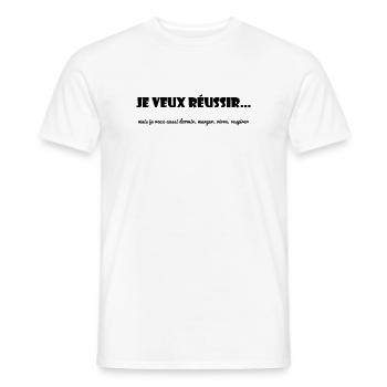 QUOTE. MESSAGE. HUMOR. FUNNY QUOTES - Men's T-Shirt - white - Front - AI Model Male 178 dark (178cm)