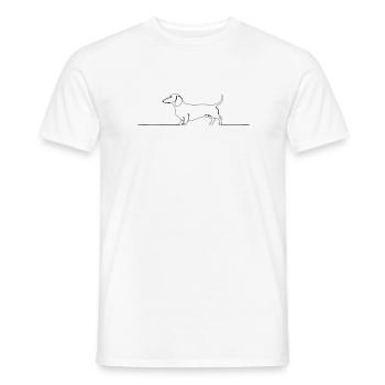 Dachshund Dachshund One Line Art - Men's T-Shirt - white - Front - AI Model Male 178 dark (178cm)