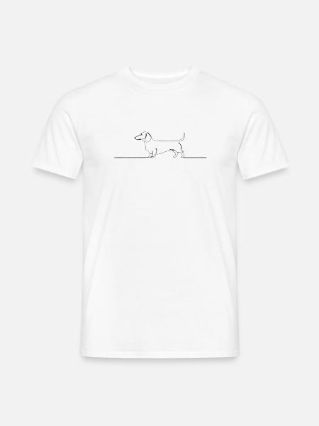 Teckel Dackel One Line Art - Männer T-Shirt - Weiß
