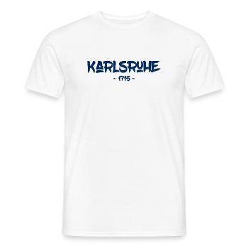 Karlsruhe - 1715 - Baden-Württemberg - Durlach - Männer T-Shirt - Weiß - Vorne - AI Model Male 178 dark (178cm)