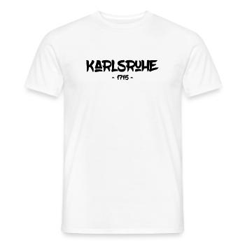 Karlsruhe - 1715 - Baden-Württemberg - Durlach - Männer T-Shirt - Weiß - Vorne - AI Model Male 178 dark (178cm)