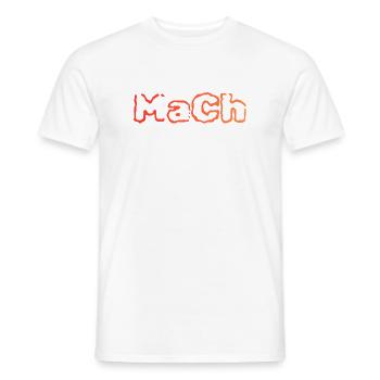 MaCh Schriftzug Orange - Männer T-Shirt - Weiß - Vorne - AI Model Male 178 dark (178cm)