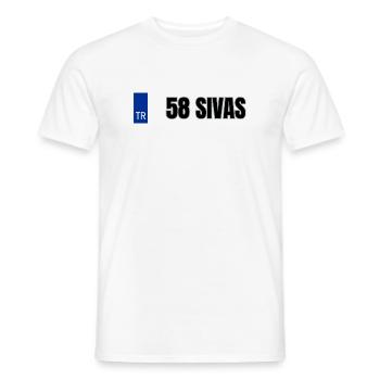 58 Sivas Kennzeichen | Türkisches Kennzeichen - Männer T-Shirt - Weiß - Vorne - AI Model Male 178 dark (178cm)