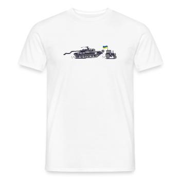 Brigade de tracteurs d’Ukraine - T-shirt homme - blanc - Devant - AI Model Male 178 dark (178cm)