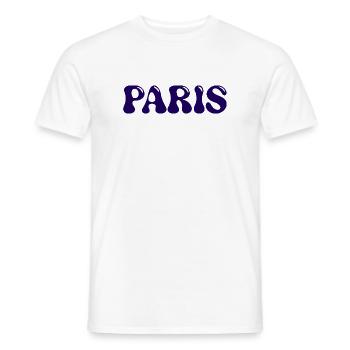 Pariser Glänzende Marineblaue Patentbriefe - Männer T-Shirt - Weiß - Vorne - AI Model Male 178 dark (178cm)