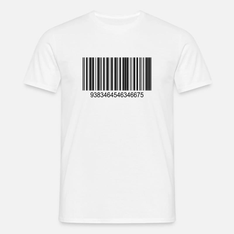 Code barres / code-barres en noir avec des chiffres - T-shirt Homme - blanc
