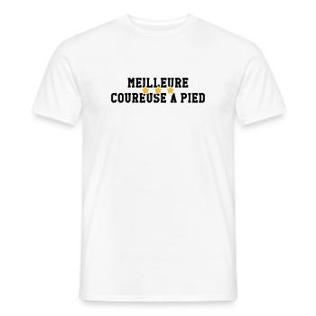 Running / Jogging / Run / Trail / Sport - Men's T-Shirt - white - Front - AI Model Male 178 dark (178cm)