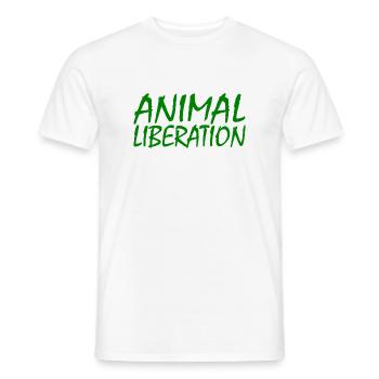 Animal liberation - T-shirt homme - blanc - Devant - AI Model Male 178 dark (178cm)