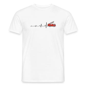 Pompiers Heartbeat Pompier Camion de pompiers - T-shirt homme - blanc - Devant - AI Model Male 178 dark (178cm)