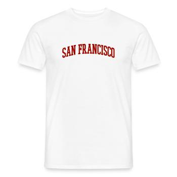 San Francisco Bogen Schriftzug Vintage - Männer T-Shirt - Weiß - Vorne - AI Model Male 178 dark (178cm)
