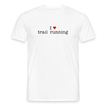 I Love Trail Running - Men's T-Shirt - white - Front - AI Model Male 178 dark (178cm)