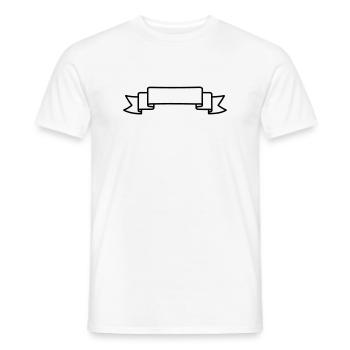 Typenschild Wimpelschleife - Männer T-Shirt - Weiß - Vorne - AI Model Male 178 dark (178cm)