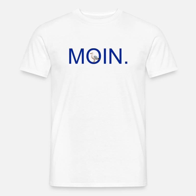 MOIN. mit Möve - Männer T-Shirt - Weiß