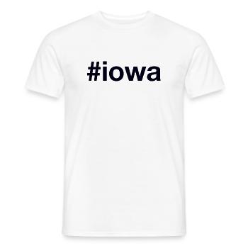 IOWA Hashtag - Men's T-Shirt - white - Front - AI Model Male 178 dark (178cm)